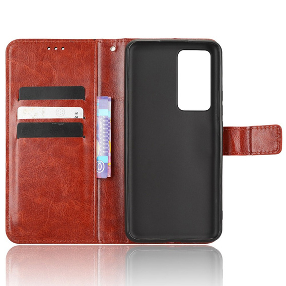 Klopové pouzdro pro Xiaomi 12T / 12T Pro, Crazy Horse Wallet, hnědé