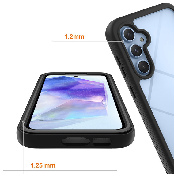 Pouzdro pro Samsung Galaxy A55 5G, Shockproof, s fólií, černé