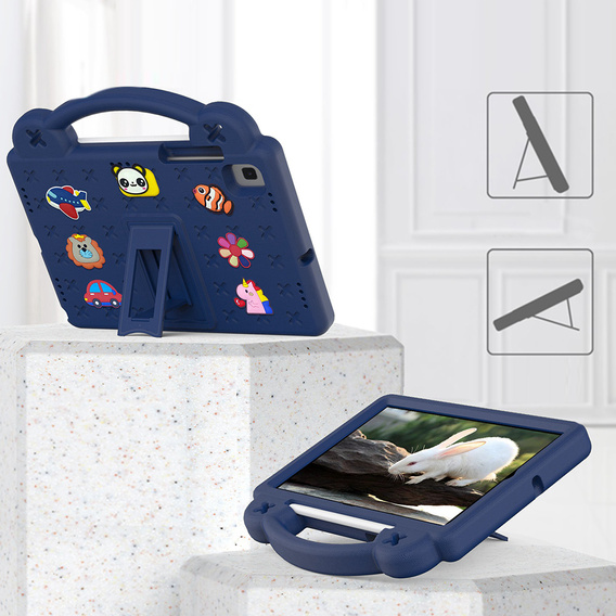 Dětské pouzdro pro Samsung Galaxy Tab S6 Lite 10.4 2020/2022 / Tab A7 2020 T500 / T505 / Tab S6 T860/T865, Cute Patterns, se stojánkem, námořnicky modré