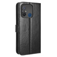 Klopové pouzdro pro Xiaomi Redmi 12C, Crazy Horse Wallet, černé