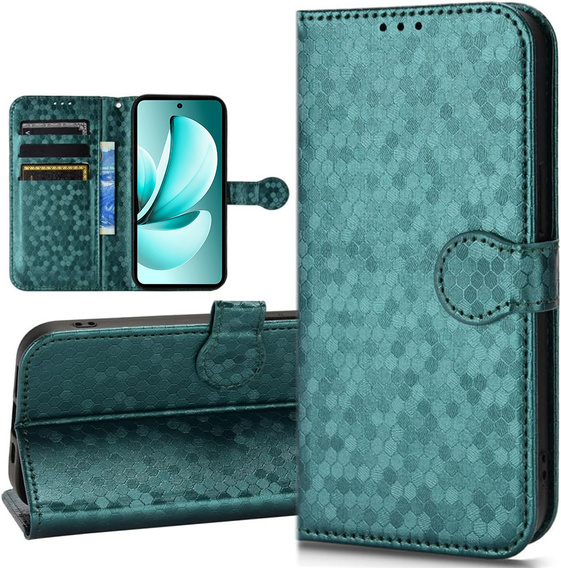 Flipové pouzdro pro Realme C71, Wallet Rhombus, zelené