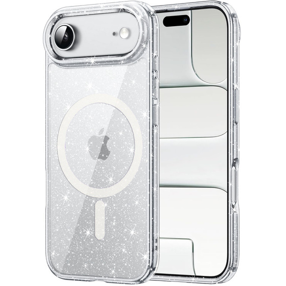 Pouzdro pro iPhone Air, pro MagSafe, třpytivé, průhledné