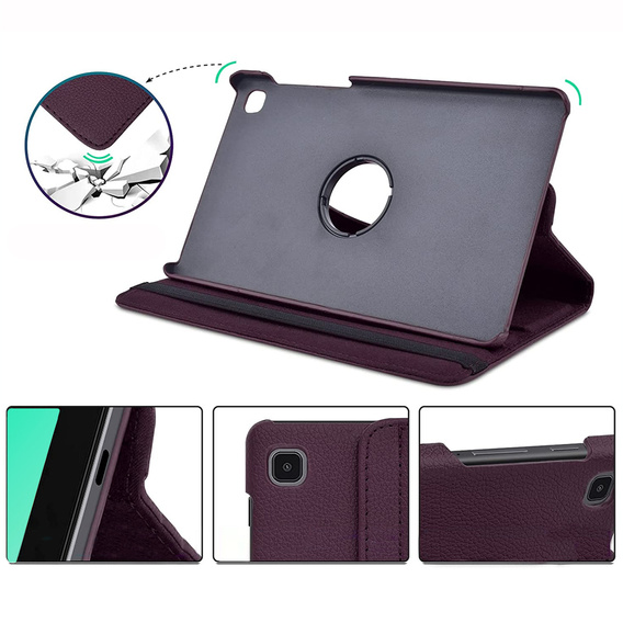 Pouzdro pro Samsung Galaxy Tab A7 Lite 8.7 T220 / T225 TB330FU 10.95", otočné o 360°, fialové