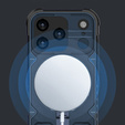 Pouzdro pro iPhone 17 Pro, pro MagSafe, pancéřované se stojánkem, modré