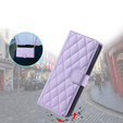 Pouzdro s klopou pro Samsung Galaxy S25 Ultra, Rhombus Crossbody Leather, fialové