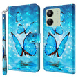 Klopové pouzdro pro Xiaomi Redmi 13C / Poco C65, Wallet, Butterflies modré