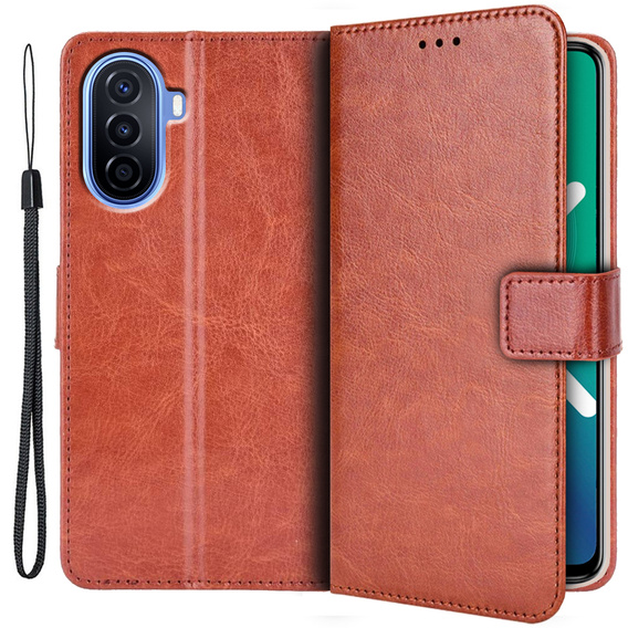 Klopové pouzdro pro Huawei Nova Y70 4G, Crazy Horse Wallet, hnědé