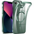 Pouzdro pro iPhone 13, Electro MagSafe, zelené + sklo na displej