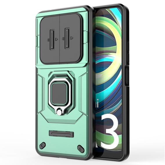 Pouzdro pro Xiaomi Redmi A3, KickStand Camera Lens, zelené
