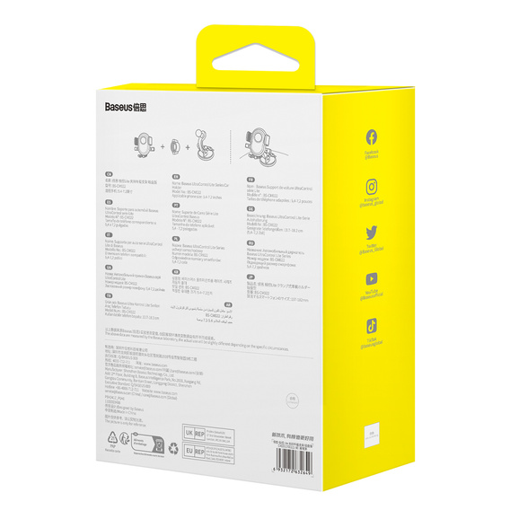 Baseus držák do auta USB-C - UltraControl Lite 5,4–7,2″ – černý