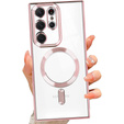 Pouzdro pro Samsung Galaxy S22 Ultra, MagSafe Hybrid, růžové rose gold