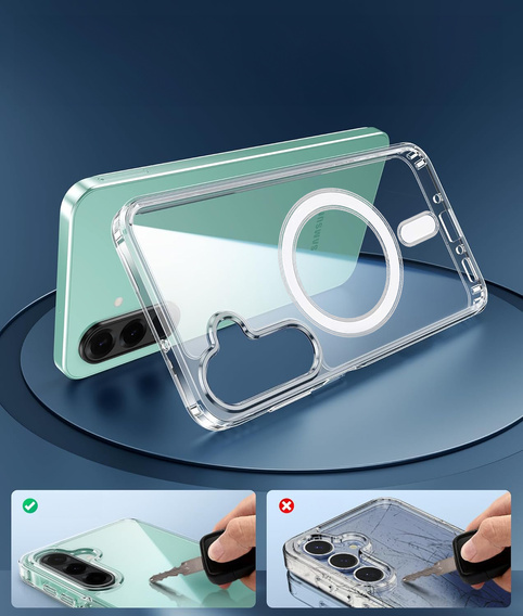 Pouzdro pro Samsung Galaxy A26, Dropproof MagSafe, průhledné + 9H tvrzené sklo
