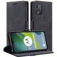 Pouzdro pro Motorola Moto E13 4G, ERBORD Vintage peněženka s klopou, černé