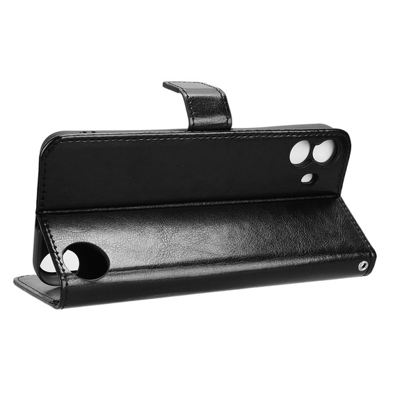 Klopové pouzdro pro Nothing CMF Phone 1, Crazy Horse Wallet, černé