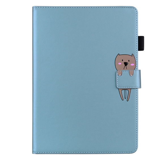 Pouzdro pro iPad 10.2" 2021/2020/2019 (9/8/7 gen.), s klopou, animal, modré