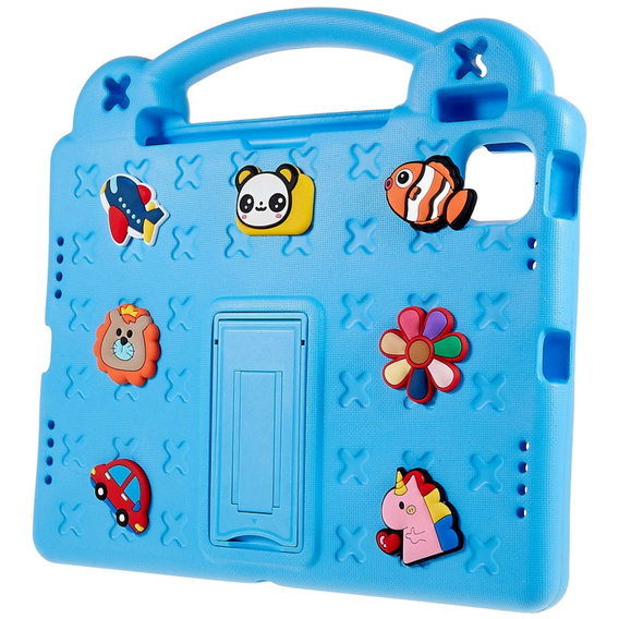 Dětské pouzdro pro Apple iPad Air 11" 6 gen. 2024, Cute Patterns, se stojánkem, modré