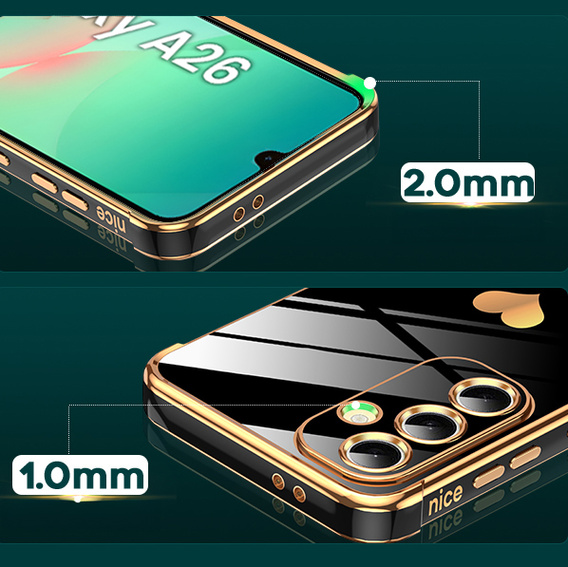 Pouzdro pro Samsung Galaxy A26, Electro heart, černé + sklo 9H