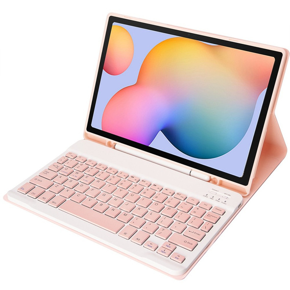Pouzdro + klávesnice Samsung Galaxy Tab S6 Lite P610/P615 / S6 Lite 2022 10.4, Pen Slot, růžové rose gold