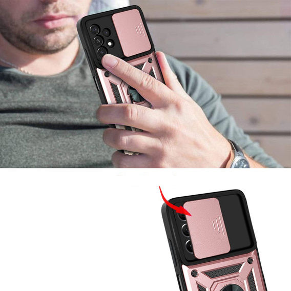 Pouzdro pro Samsung Galaxy A13 4G, CamShield Slide, růžové rose gold