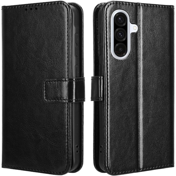 Klopové pouzdro pro Samsung Galaxy A36, Crazy Horse Wallet, černé