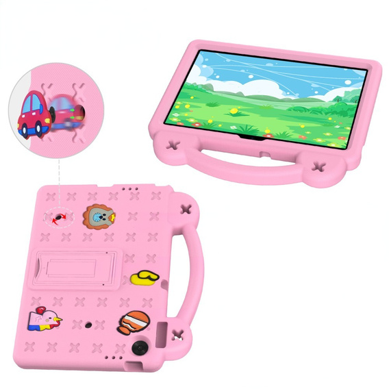Dětské pouzdro pro Lenovo Tab TB311FU, Cute Patterns, se stojánkem, růžové