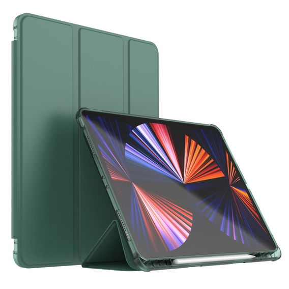 Pouzdro pro iPad Pro 12.9" 2022/2021/2020 (6/5/4 gen.), Smart Pencil, se slotem na stylus, zelené