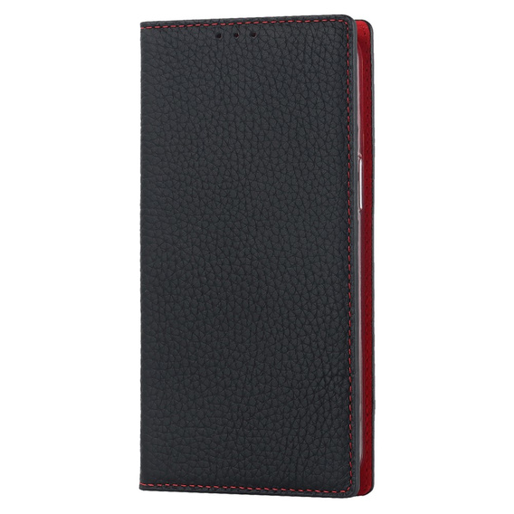 Klopové pouzdro pro iPhone 15, Litchi Skin Grain, černé