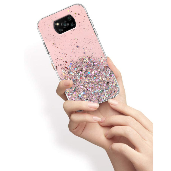 Pouzdro pro Xiaomi POCO X3 / X3 NFC, Glittery, růžové