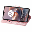Klopové pouzdro pro Motorola Moto G86 Power 5G, Butterfly, růžové rose gold