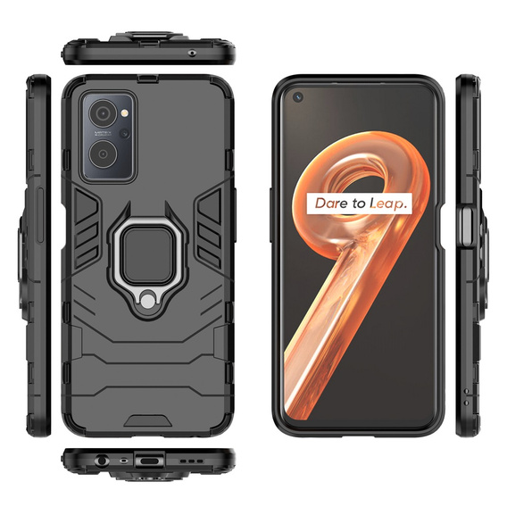 Pouzdro pro Realme 9i / Oppo A96, Kickstand Ring, černé