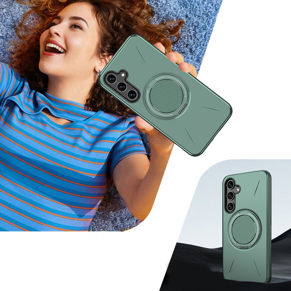 Pouzdro s podstavcem MagSafe pro Samsung Galaxy A57 5G, zelené