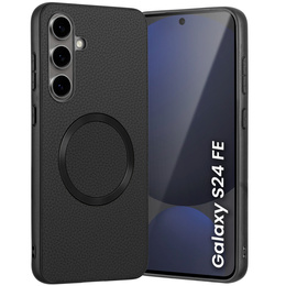Pouzdro pro Samsung Galaxy S24 FE, Leather Hybrid MagSafe, černé