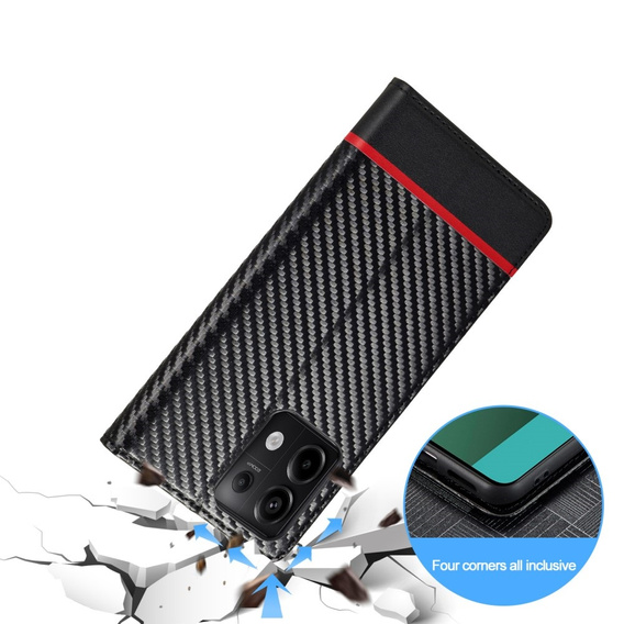 Flipové pouzdro pro Xiaomi Redmi Note 13 5G, Carbon LC.IMEEKE, černé