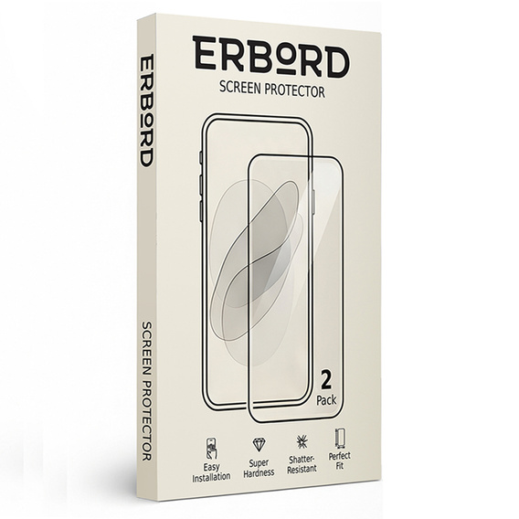 2x tvrzené sklo pro iPhone 13 Mini, ERBORD 9H Hard Glass na displeji