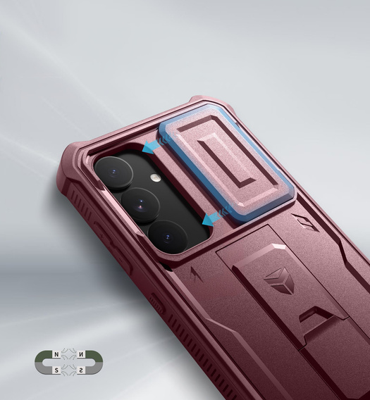 Pancéřové pouzdro pro Samsung Galaxy S25+ Plus, Dexnor Full Body (Two Frames), červené