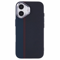 Pouzdro pro iPhone 16 Plus, Carbon Fiber MagSafe, černá / modrá