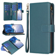 Klopové pouzdro pro Xiaomi Redmi Note 13 Pro 4G / Xiaomi Redmi Note 14S / Xiaomi Poco M6 Pro 4G, Wallet Zipper Pocket, zelené