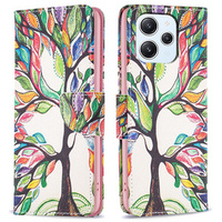 Klopové pouzdro pro Xiaomi Redmi 12 4G, Wallet, tree of life, bílé