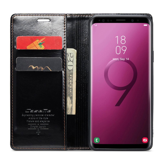 CASEME flipové pouzdro pro Samsung Galaxy S9, Waxy Textured, černé