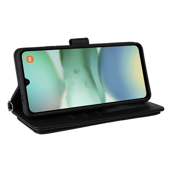 Flipové pouzdro pro Xiaomi Redmi A5, Crossbody Leather Wallet, černé