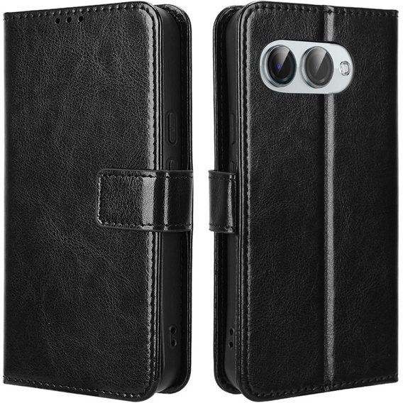 Klopové pouzdro pro T Phone 3 5G, Crazy Horse Wallet, černé