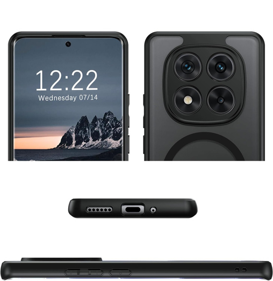 Pouzdro pro Xiaomi Redmi Note 14 Pro 5G / Xiaomi Poco X7 5G, pro MagSafe, ERBORD Matt Case, černý