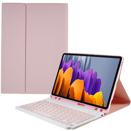 Pouzdro + klávesnice Samsung Galaxy Tab S7 T870/T875 / S8, Pen Slot, růžové rose gold