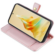 Klopové pouzdro pro Oppo Reno8 T 4G, Wallet Zipper Pocket, růžové