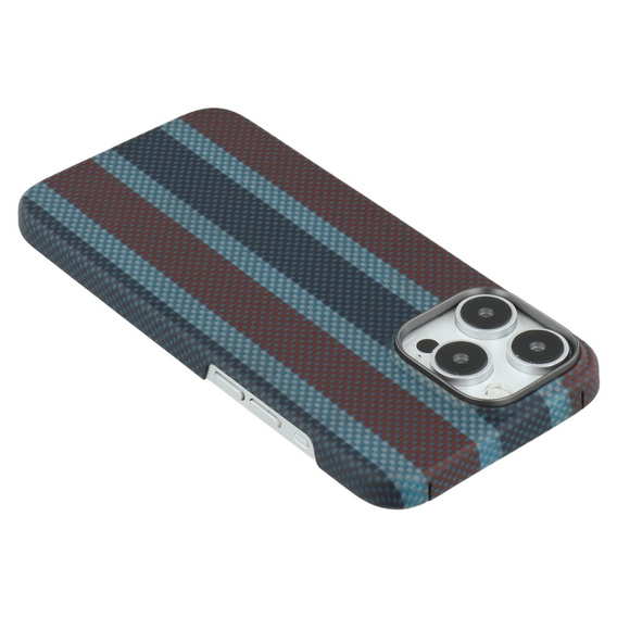 Pouzdro pro IPhone 16 Pro, Aramid Fiber Slim Case, pro MagSafe, modrá / červená