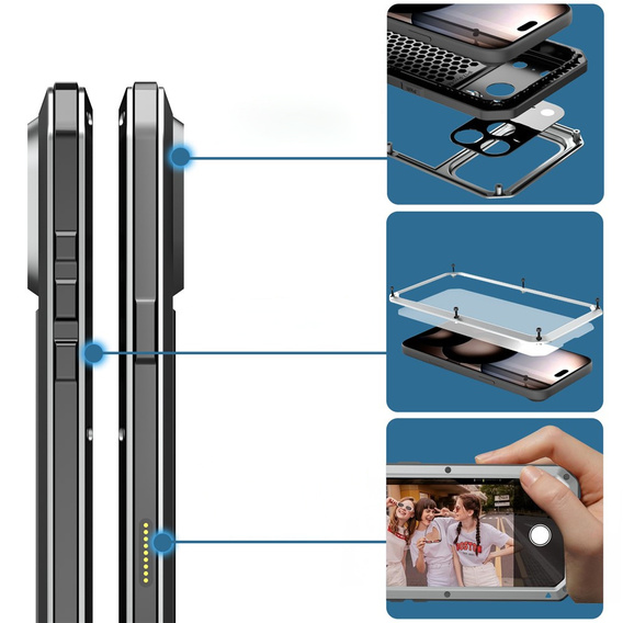 Pevné pouzdro s integrovaným tvrzeným sklem pro iPhone 17 Pro Max