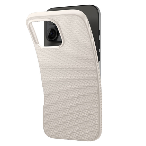 Pouzdro Spigen pro iPhone 16 Pro, Liquid Air, titan + 9H tvrzené sklo