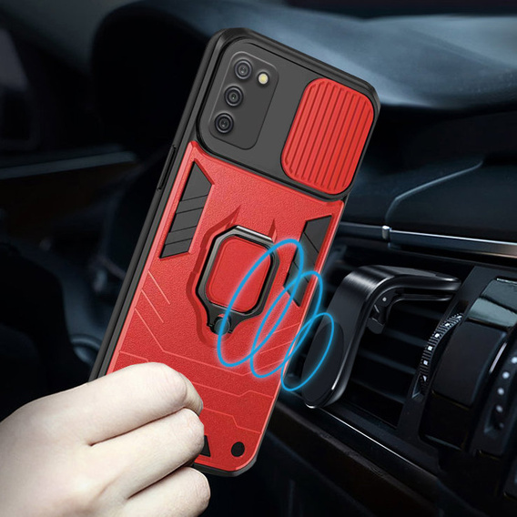 Pouzdro pro Samsung Galaxy A03s, KickStand Camera Lens, modré