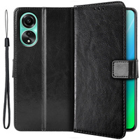 Klopové pouzdro pro Oppo A98 5G, Crazy Horse Wallet, černé