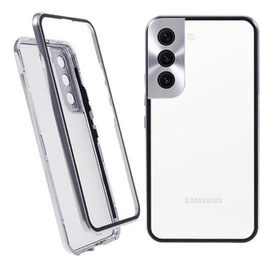 Pouzdro pro Samsung Galaxy S22, Magnetic Dual Glass, stříbrné